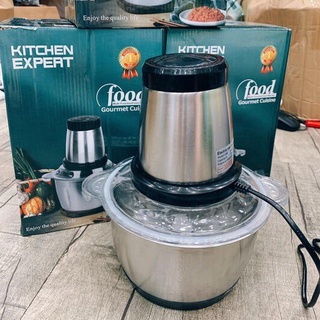 Máy xay thịt mini Ecozy cối inox đa năng say thịt chính hãng 2L máy xay cầm tay cao cấp