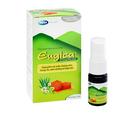 Xịt họng Eugica Mouth Spray - Hỗ trợ giảm ho, giảm các triệu chứng viêm họng, viêm đường hô hấp, giảm đau rát họng