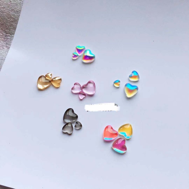 Đá tim các size mix aurora trang trí nail/móng tay