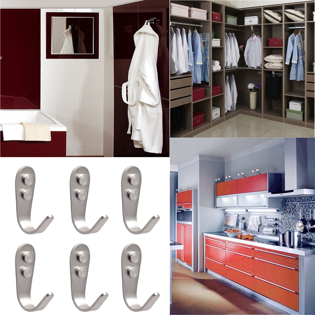 Móc Treo Đồ Gắn Tường Bằng Thép Không Gỉ Kèm Ốc Vít Chống Rơi Tiện Dụng