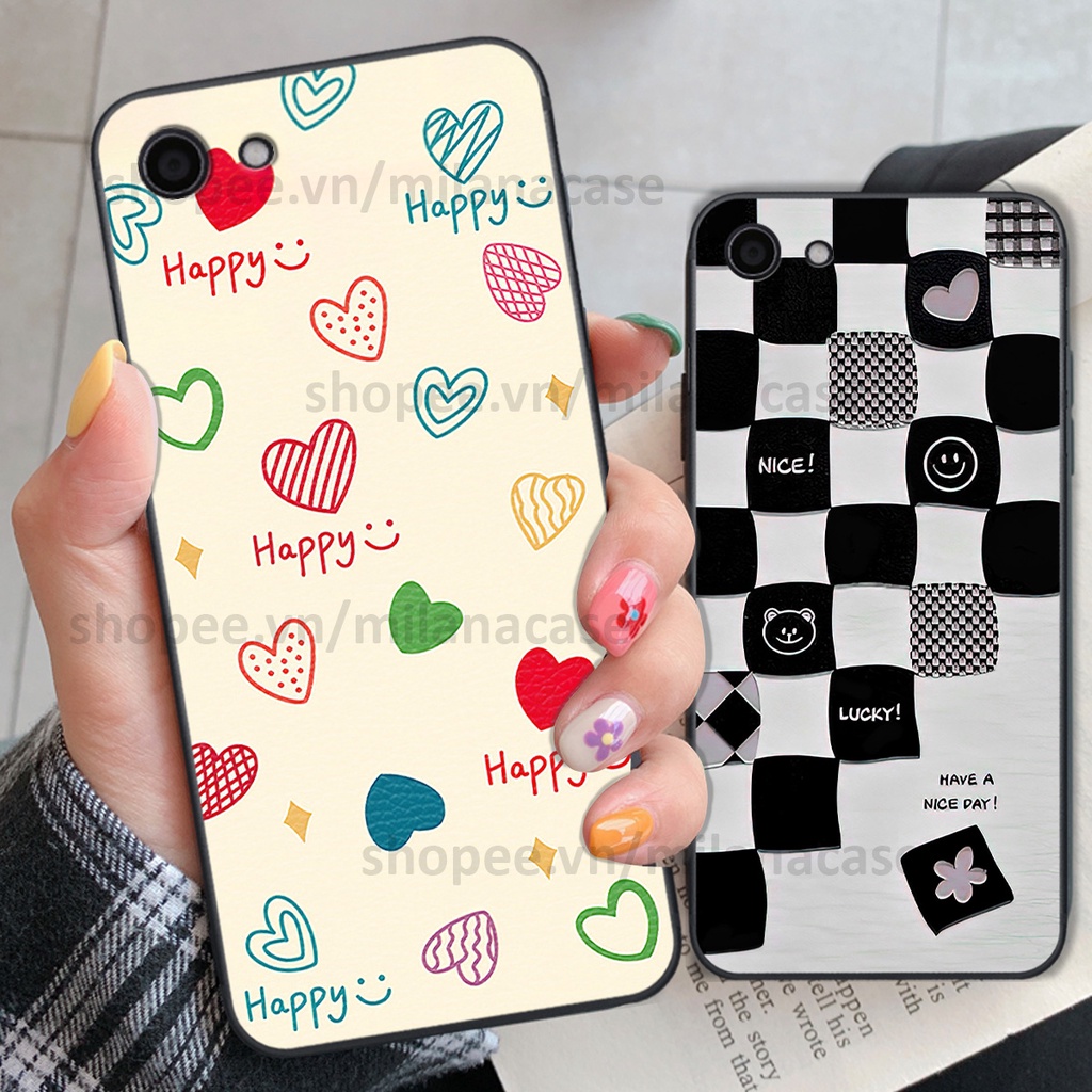 Ốp Vivo Y81 / Y83 in hình caro trái tim siêu đẹp, siêu nét đầy phong cách cá tính