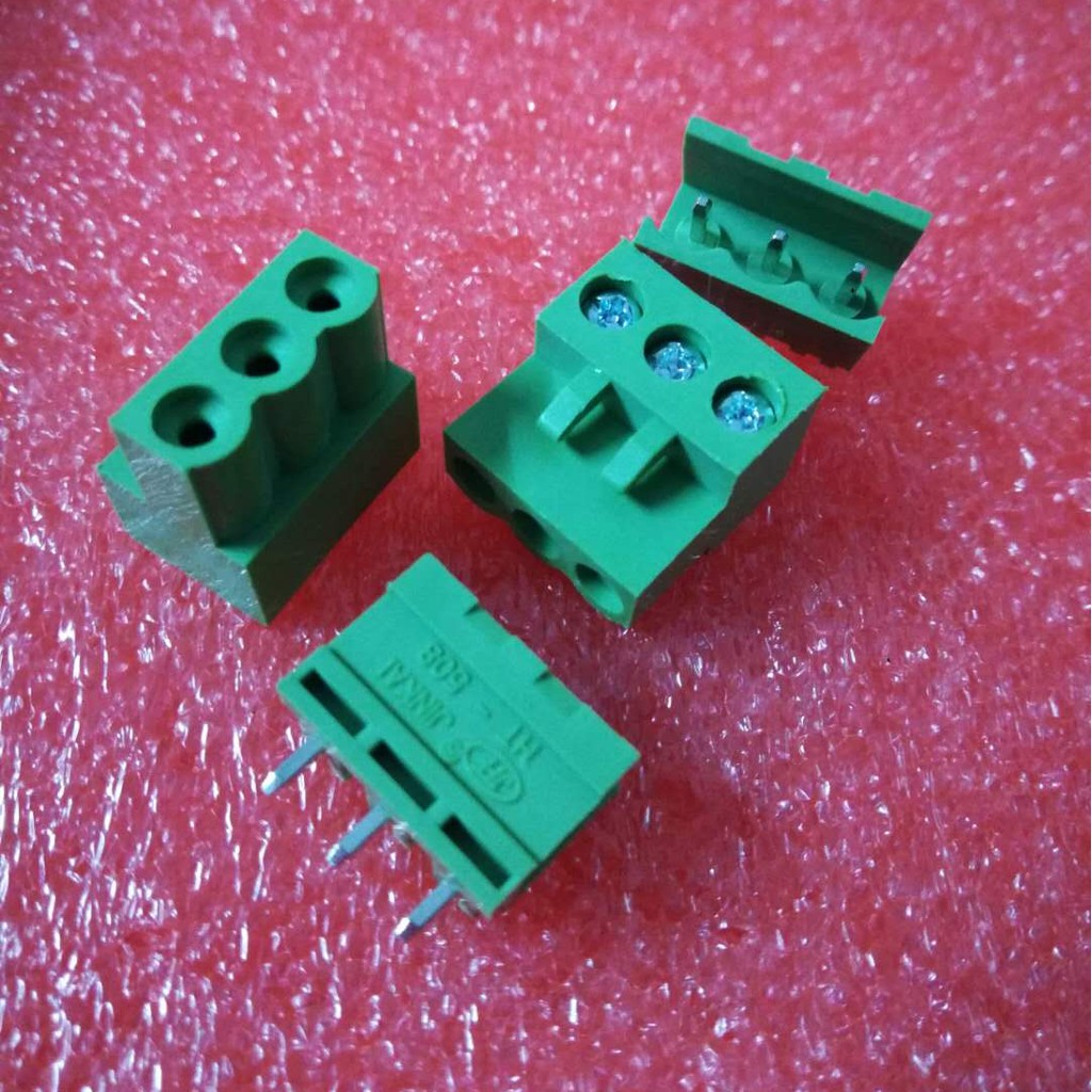 10Sets HT5.08 3P Straight Pin PCB Screw Terminal Block HT5.08-3PV 5.08mm Connector Plug+Socket