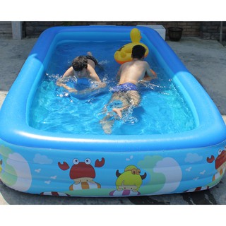 Bể bơi phao 3 tầng hình chữ nhật chống trượt dành cho trẻ em, đầy đủ mọi kích cỡ (Có ảnh thật)