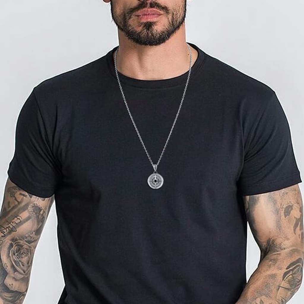 Vòng cổ Mặt Hình La Bàn Thời Trang Cá Tính Cho Nam