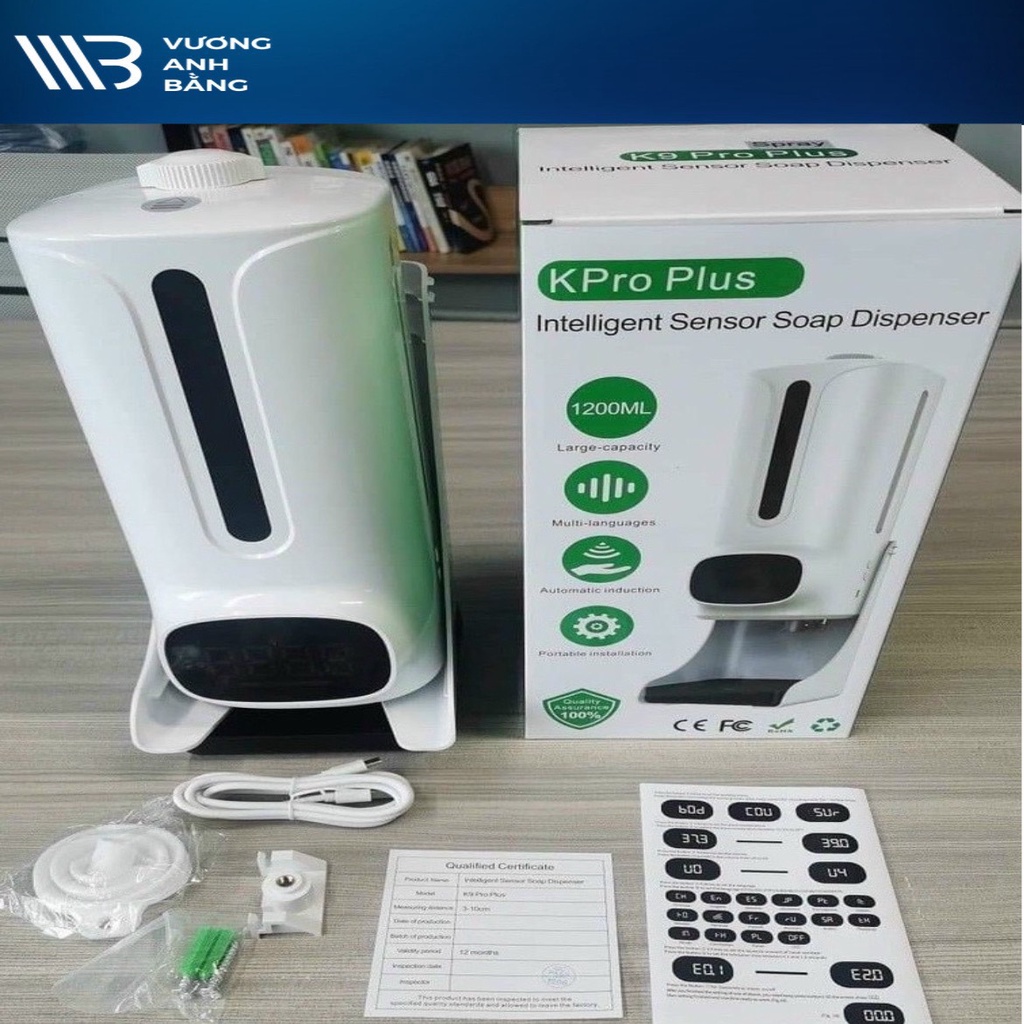 Máy khử khuẩn K9 pro plus đo thân nhiệt tự động cảm ứng, máy đo thân nhiệt 2 trong 1 (kèm chân đế) | BigBuy360 - bigbuy360.vn