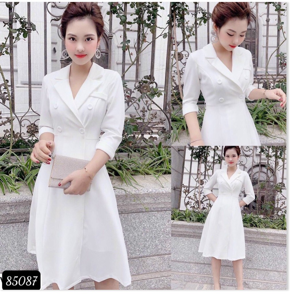 ĐẦM TRẮNG VINTAGE SANG CHẢNH,THIẾT KẾ HỌA TIẾT TRƠN NHƯNG KHÔNG KÉM PHẦN SANG TRỌNG HQ FASHION 88