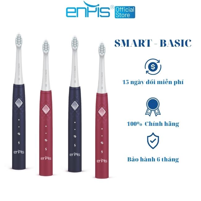 Bàn chải điện ENPIS SMART BASIC chính hãng, Công nghệ sóng âm SONIC, Kháng nước IPX7, bảo hàng 6 tháng