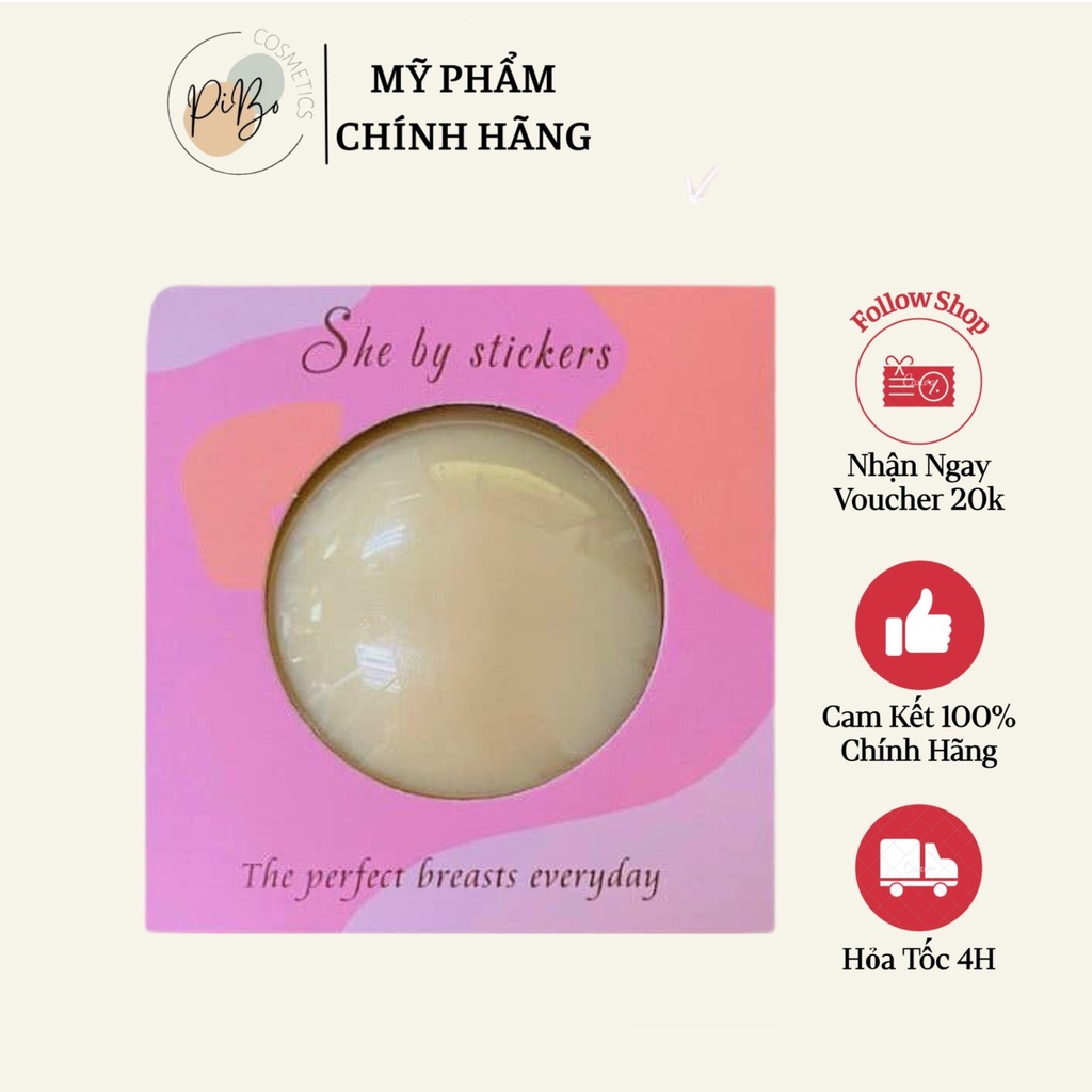 MIẾNG DÁN NGỰC SILICON THẾ HỆ MỚI SHE BY STICKERS NÂNG NGỰC CAO CẤP, SIÊU MỎNG, ÔM KHÍT, BỀN ĐẸP-HỘP 3 CẶP
