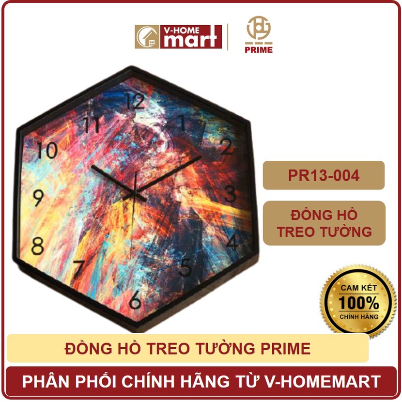 Đồng hồ treo tường Prime trang trí tường, màu sắc đơn giản, đồng hồ kim - Phân phối chính hãng bởi Vhomemart