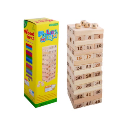 Bộ đò chơi rút gỗ 54 thanh - xếp hình Domino