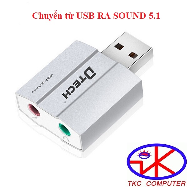 Chuyển USB SOUND USB 5.1 DTECH DT6006( usb to sound- thiết bị chuyển âm thanh)