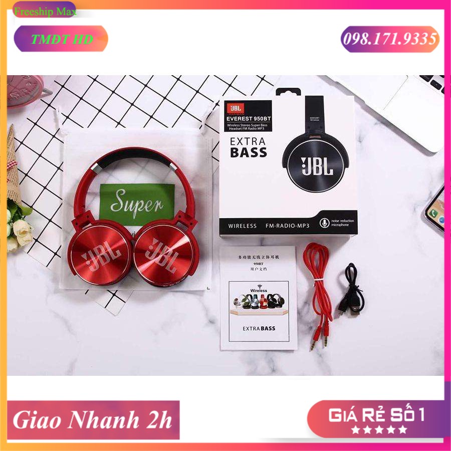 Tai Nghe Chụp Tai Headphone Bluetooth Không Dây JBL 950 BT - Giá Rẻ Chính Hãng 5.0