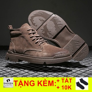 Giày Da Nam Cổ Cao Hàn Quốc Trẻ Trung Đẹp SADOZA Giày Boot Nam Da Lộn Chính Hãng GNK18