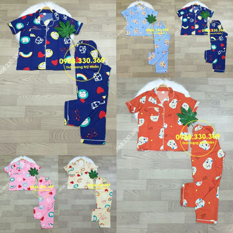 Đồ bộ pijama lụa cao cấp họa tiết chân đẹp