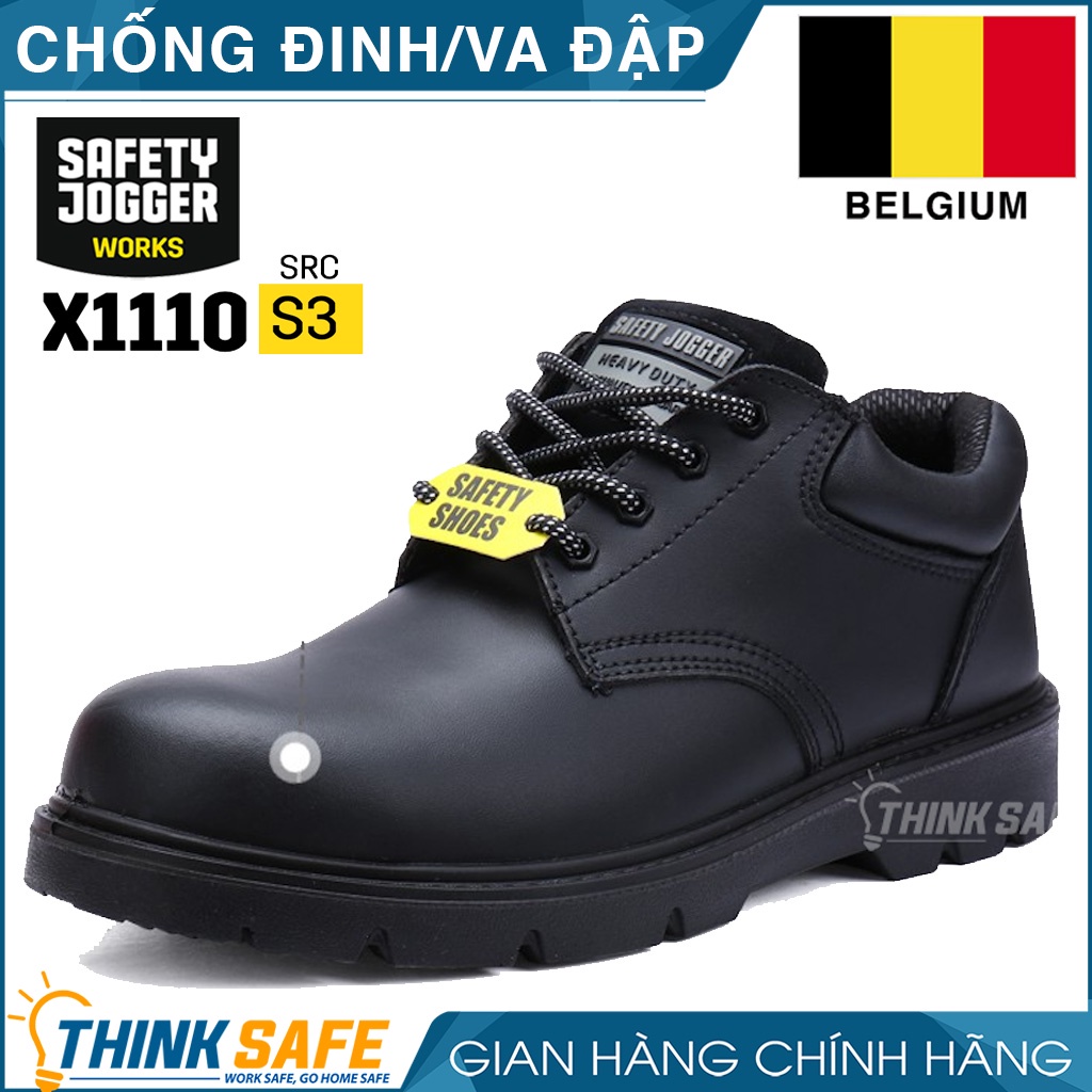 Giày bảo hộ lao động nam Safety Jogger X1110 S3 da bò thật, mũi composite lót chống đinh kevlar - Thinksafe