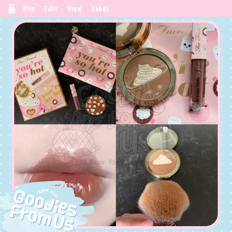 Set tạo khối và son 𝚃-𝙾-𝙾 𝙵-𝙰-𝙲-𝙴-𝙳 You’re So Hot Bronzer & Lip Gloss Bunny SALE 50% !!