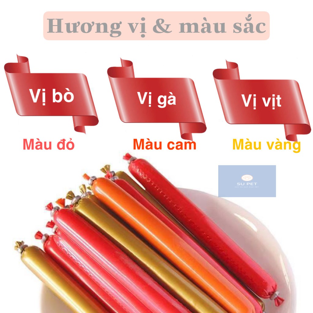 Xúc xích dinh dưỡng cho chó mèo 3 vị - 01 thanh chuyên dành huấn luyện thú cưng