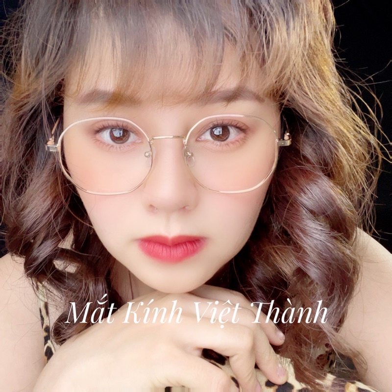 gọng kính cận kim loại lục giác kính cận tròn mẫu mới 2022 LG22