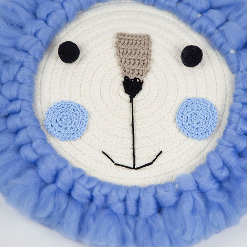 Phụ Kiện Treo Trang Trí Bằng Vải Cotton Đan Thủ Công Hình Đầu Sư Tử / Cừu Cho Phòng Trẻ Em