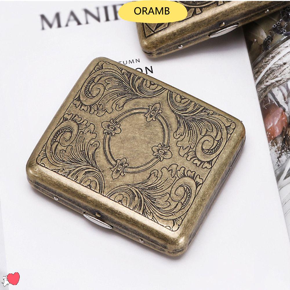 Hộp đựng được 20 điếu thuốc lá bằng đồng thau chống thấm nước phong cách cổ điển