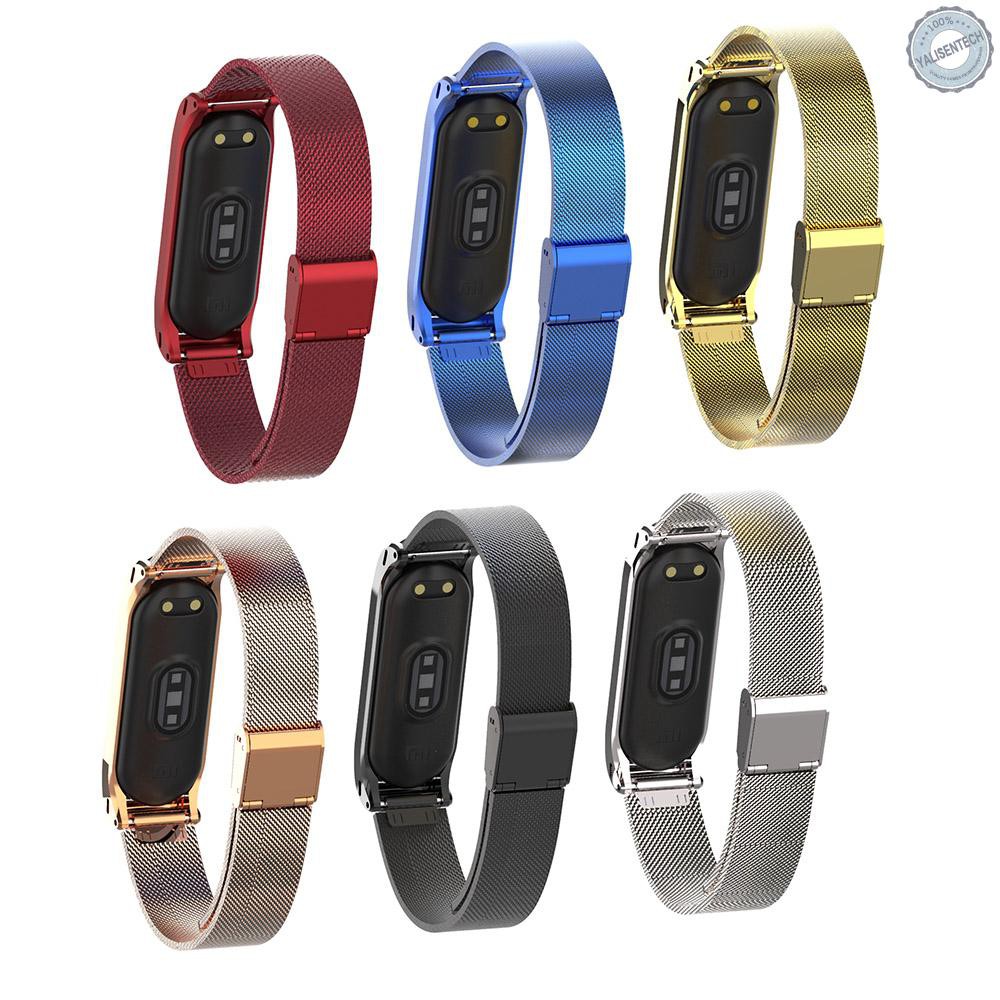 Dây Đeo Thay Thế Chất Liệu Kim Loại Dạng Mắt Xích Cho Mi Band 3 4