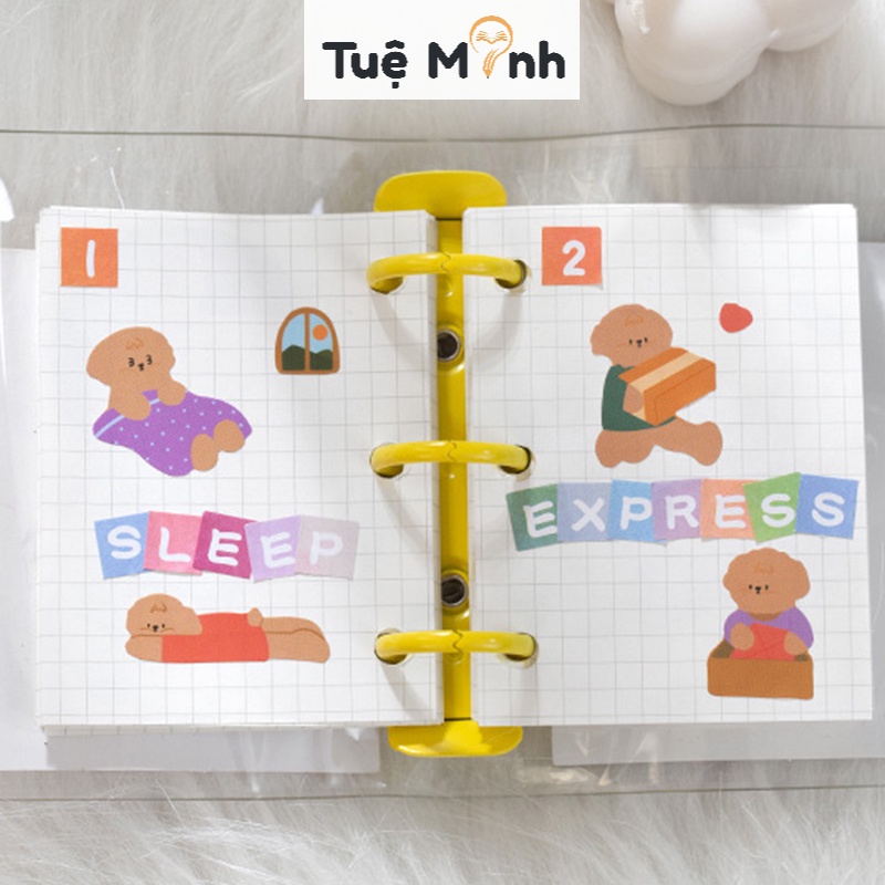 Sticker chữ cái, số ký hiệu hộp 48 tờ STI52 sticker chữ tiếng anh alphabet dán sổ, take note