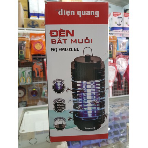 Đèn bắt muỗi lưới điện Điện Quang ĐQ EML01, thu hút tiêu diệt ruồi muỗi côn trùng, ánh sáng xanh tím, máy đuổi muỗi