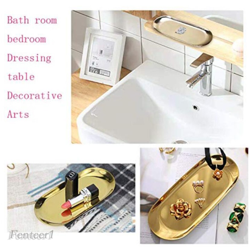 [Fenteer1] Khay Trưng Bày Nhẫn Bằng Kim Loại Màu Vàng Trang Trí Trung Tâm