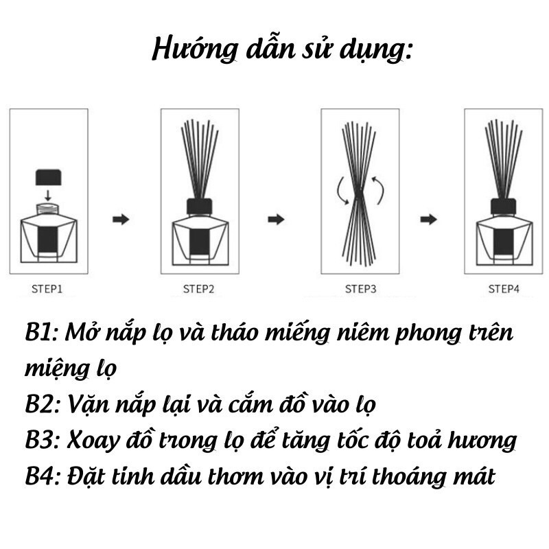 Tinh Dầu Thơm Phòng Ngủ Cao Cấp Tặng Hoa và Que Gỗ Tự Khuếch Tán Thanh Lọc Khử Mùi Không Khí Giá Gốc