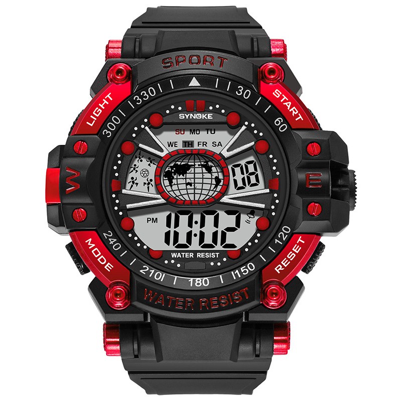 Đồng hồ điện tử thể thao thời trang trang nam cá tính dây nhựa cao cấp SYNOKE PKHRSNK015 (55 mm) | BigBuy360 - bigbuy360.vn