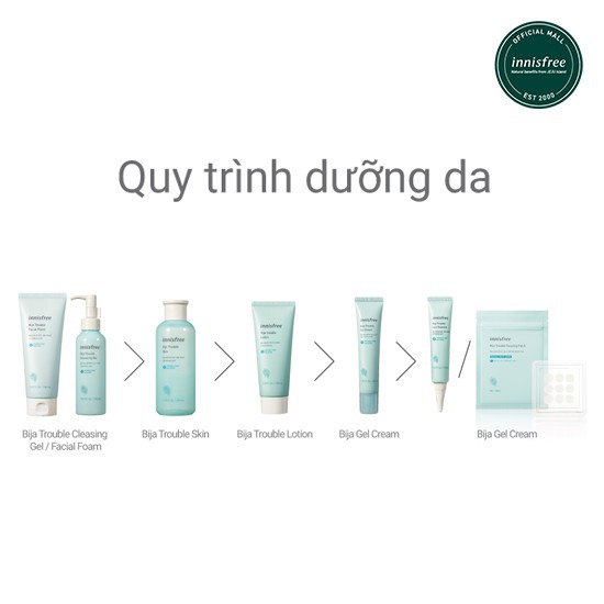 Hàng Hàn- Sữa rửa mặt dành cho da mụn innisfree Bija Trouble Facial Foam 150ml