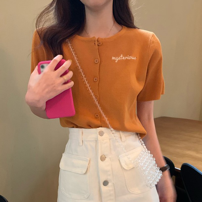 Summer New Korean Loose Cardigan Shirt Short T-Shirt Women