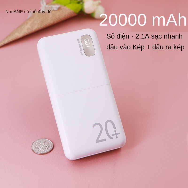 Pin sạc dự phòng mini di động sinh viên dung lượng cao 20000 mAh chính hãng Nguồn điện phù hợp cho Apple OP Huawei