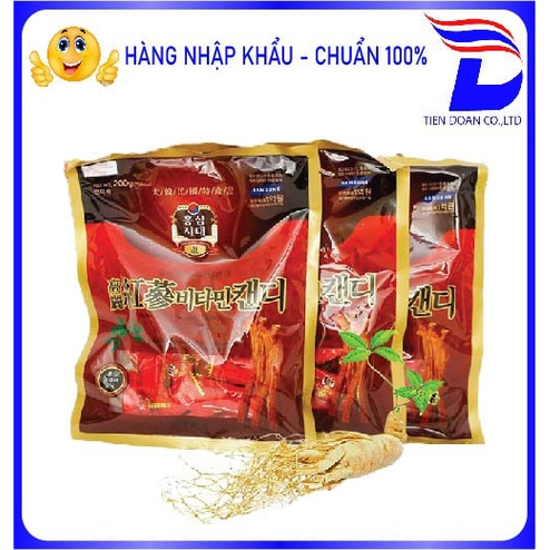 Kẹo hồng sâm vitamin Hàn Quốc 200g [HÀNG NHẬP KHẨU CHÍNH HÃNG]