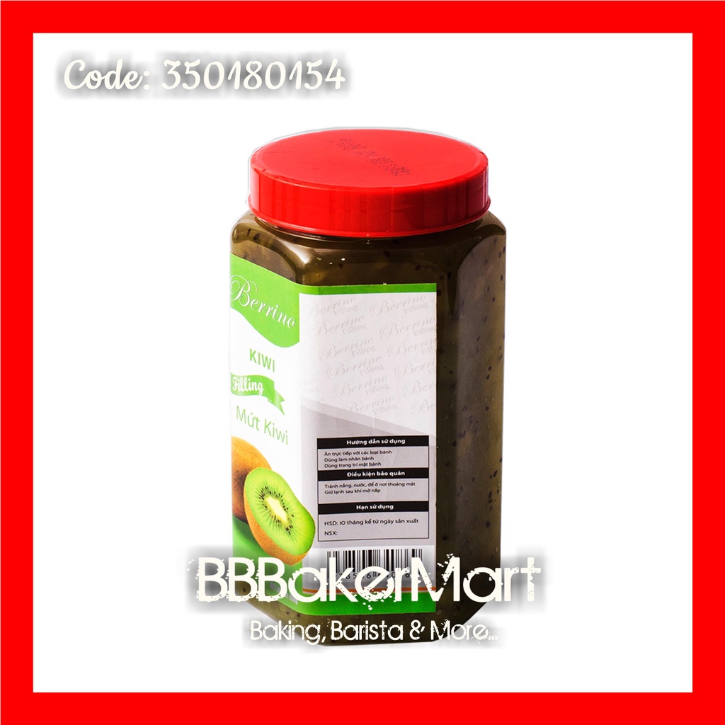 Mứt nhân Filling KIWI có xác hiệu Berrino - Hủ 950GR