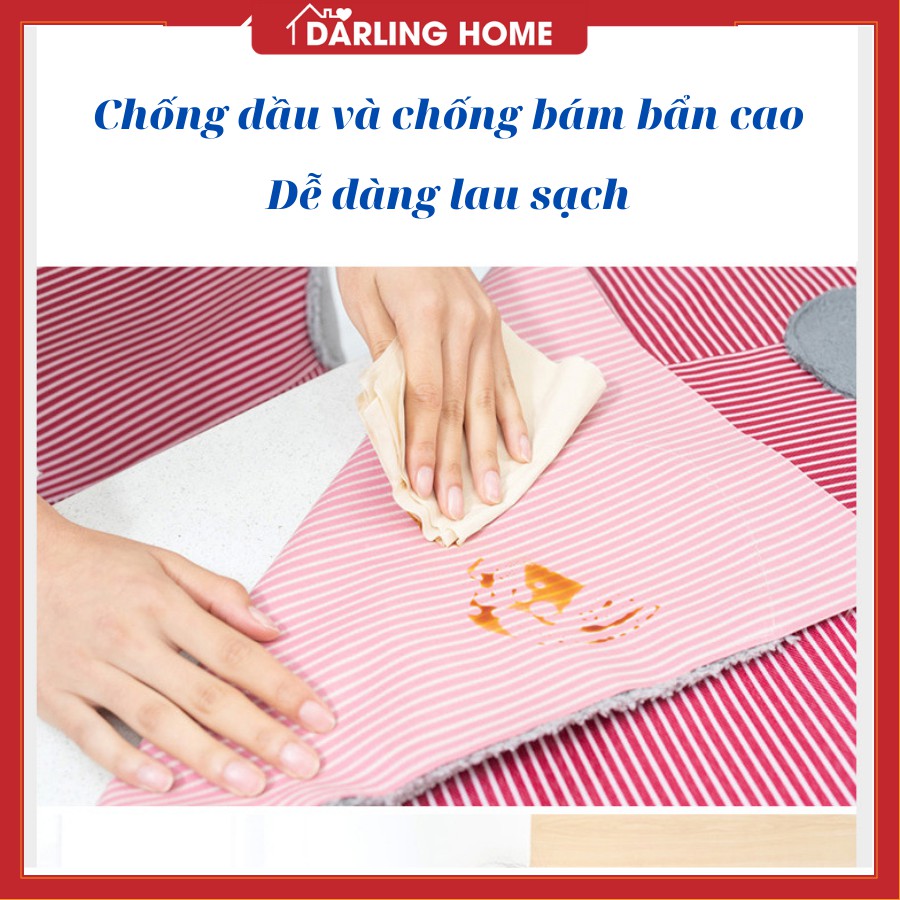 Tạp Dề Nấu Ăn Chống Nước Hàn Quốc Có Khăn Lau Bên Hông Dễ Thương Darling Home
