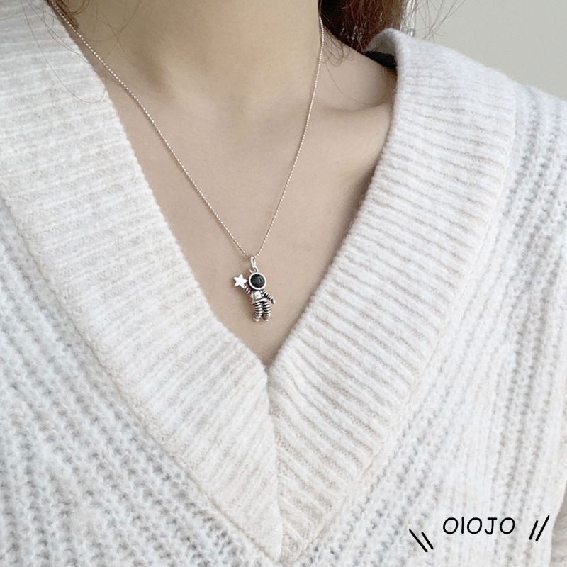 Dây chuyền mặt hình phi hành gia phong cách thời trang dành cho cặp đôi