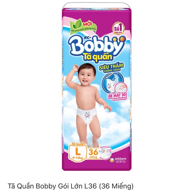 Tã Quần Bobby Gói Đại L36 (36 Miếng)