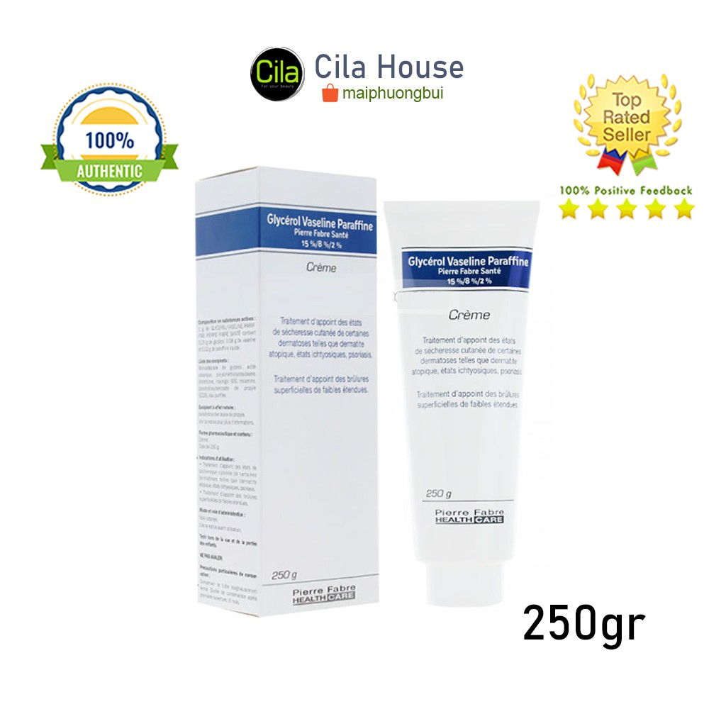 Kem dưỡng da hỗ trợ giảm nẻ, chàm sữa Dexeryl 250g nội địa Pháp  (Glycerol Vaseline Paraffine) - Cila House