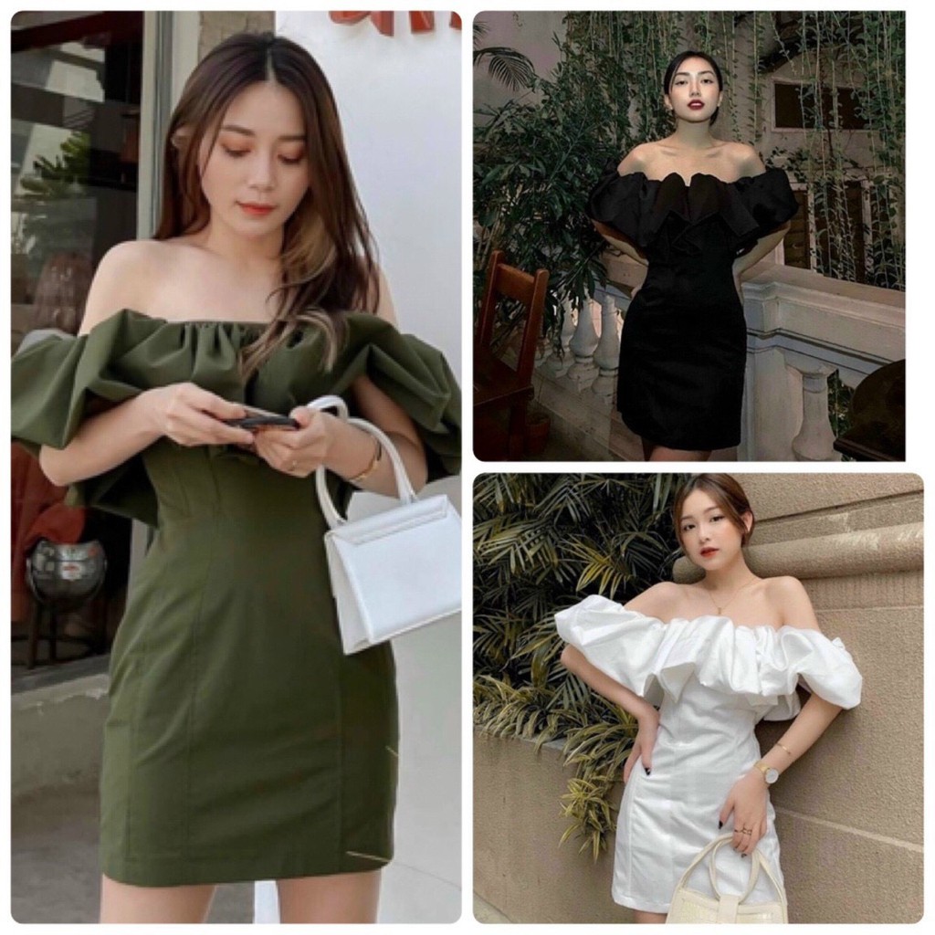 Đầm bèo ống bẹt vai 5màu phong cách đi tiệc đi chơi 💖 KÈM ẢNH THẬT 💖 BAO KIỂM ❌ | BigBuy360 - bigbuy360.vn