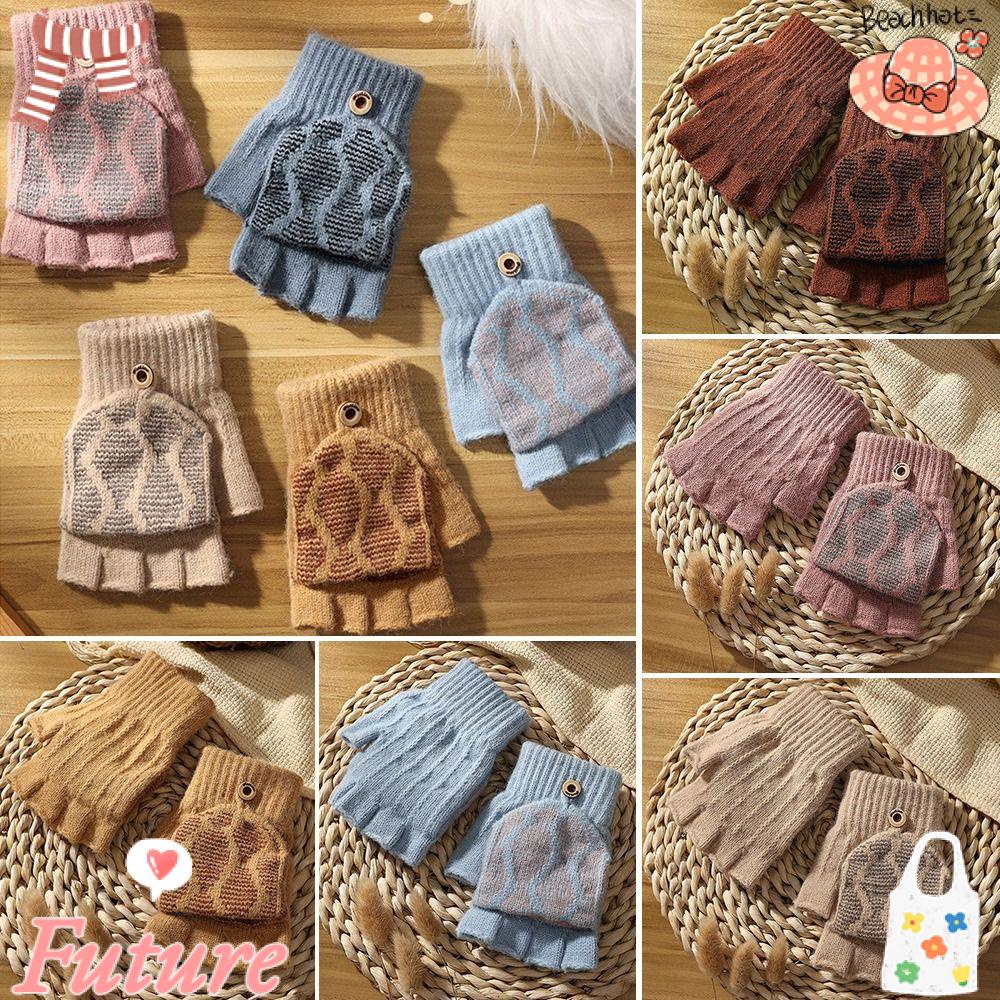 Găng Tay Dệt Kim Chống Lạnh Giữ Ấm Mùa Thu Đông Cho Nữ