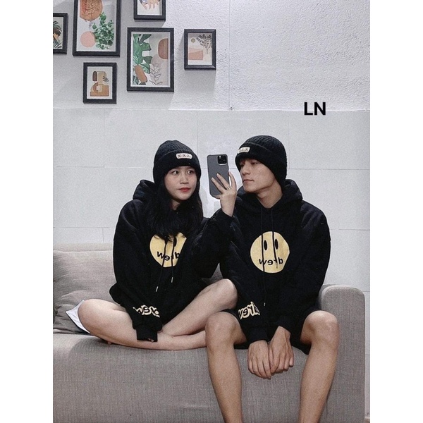 Áo hoodie nỉ cotton mặt cươi DREW LN12