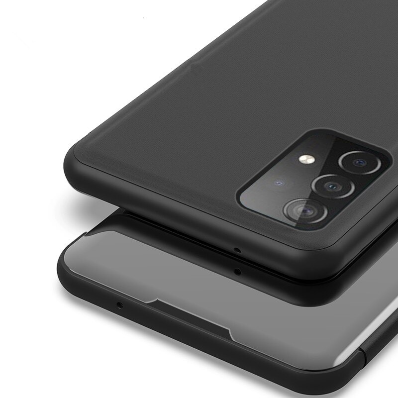 Bao da điện thoại nắp lật mặt gương tự động thức làm giá đỡ cứng cho Samsung Galaxy A52 A72 A32 4G 5G