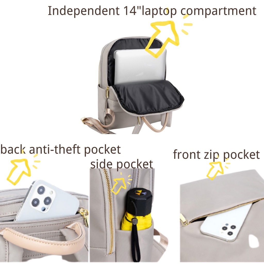 Túi Đựng laptop 14 inch Bằng Vải oxford Chống Nước Chống Trộm Sức Chứa Lớn Cho Nữ