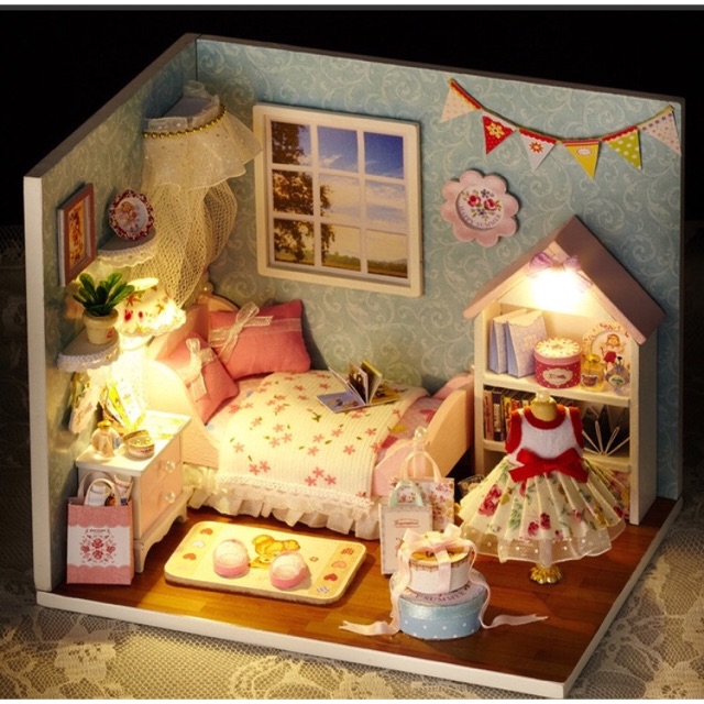 Nhà búp bê có đèn, mica - Happy little world