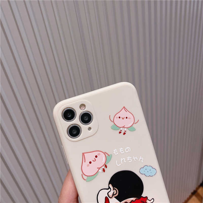 Ốp lưng shin mông đào cạnh vuông bảo vệ cam cho điện thoại iphone/samsung/oppo