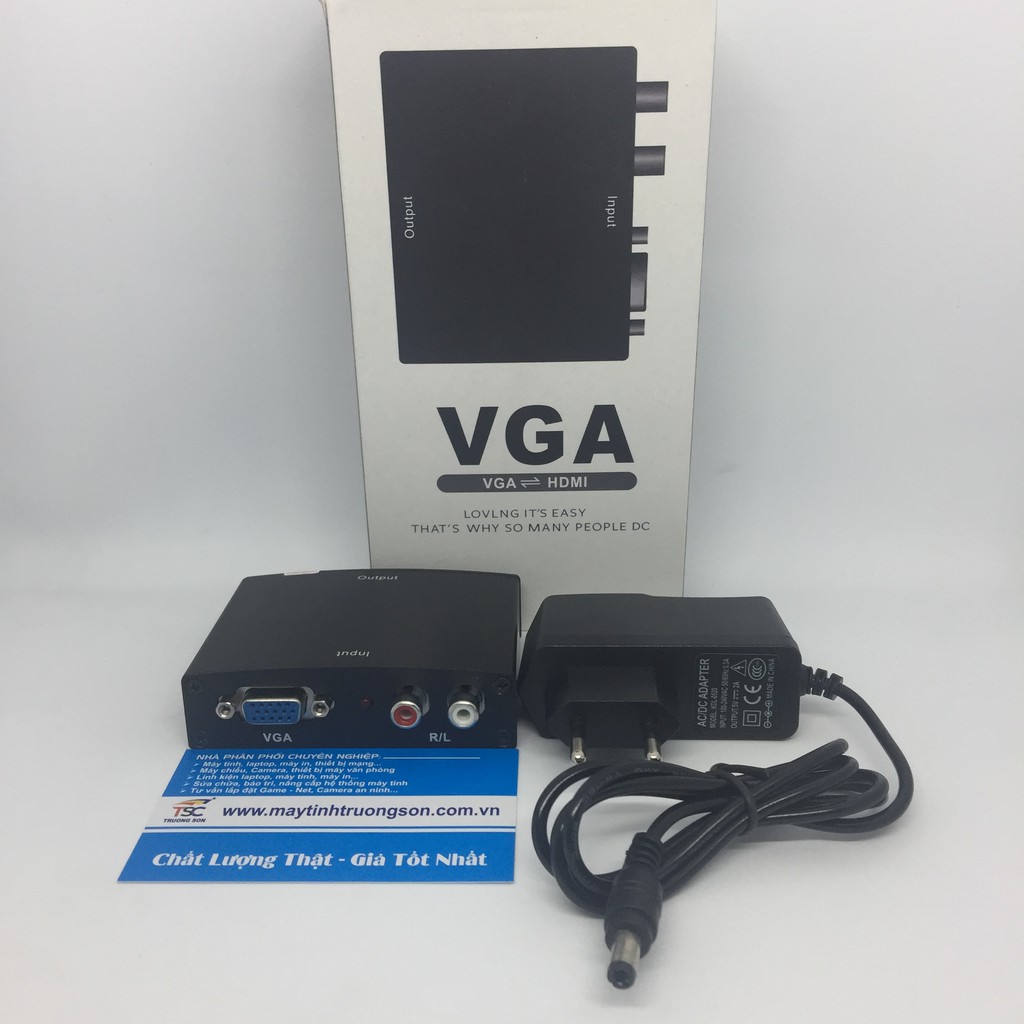 Bộ Chuyển Đổi VGA Sang HDMI Box Màu Đen