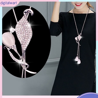 Dây chuyền dài mặt đá Opal đính đá quý nhân tạo sang trọng dành cho nữ