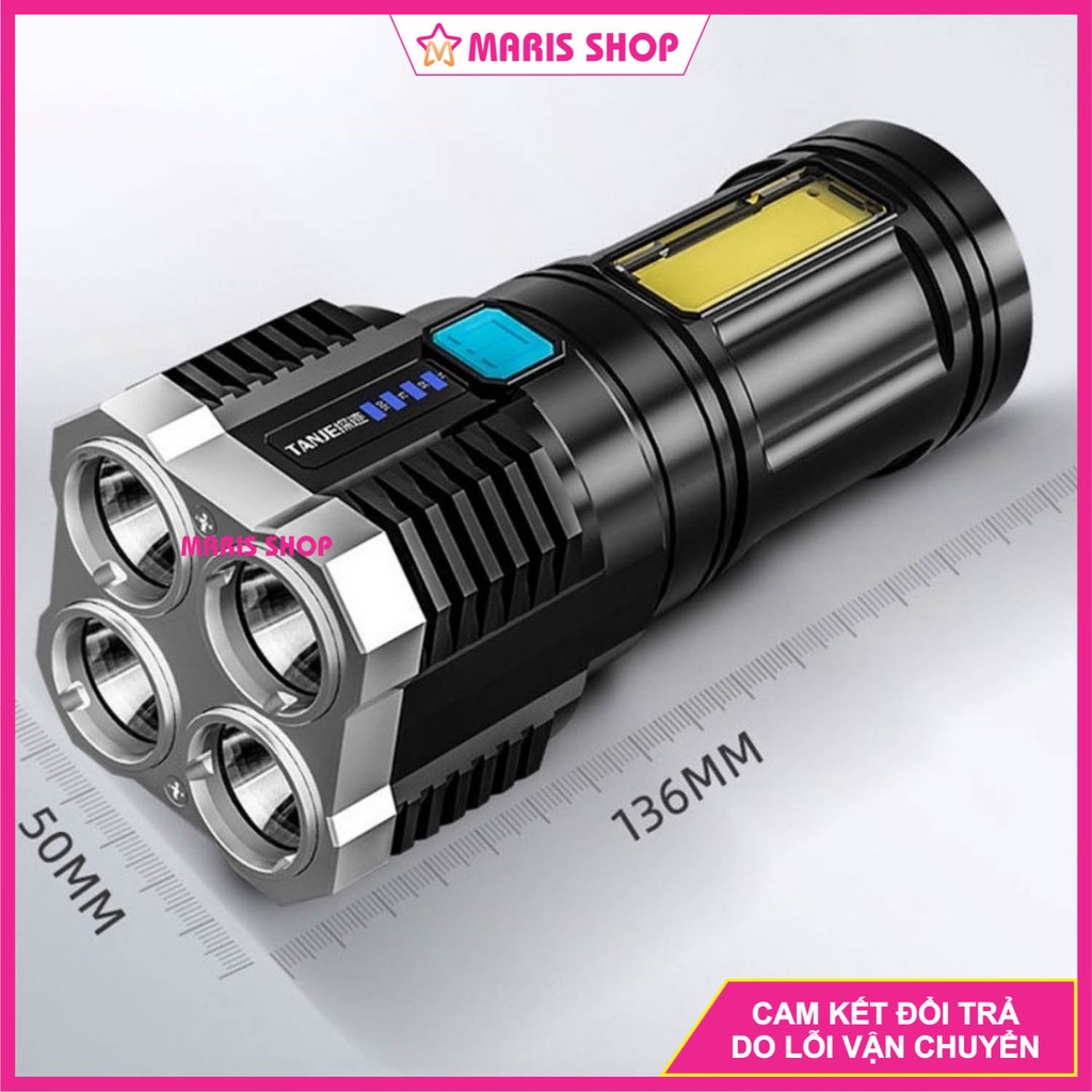 [GIẢM GIÁ 50%] Đèn PIN LED siêu sáng cầm tay mini sử dụng PIN sạc cao cấp đi cắm trại, dã ngoại, leo núi.