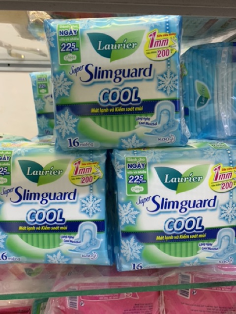 [ Combo] 4 gói Laurier Slimguard COOL băng vệ sinh cao cấp gói 16 m